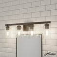 thumbnail image 1 of Hunter - Hartland 4-light Noble Bronze, Medium Size Vanity Light, Dimmable, Transitional Style, for Bedrooms, Dining, Living Rooms - 13082, 1 of 6
