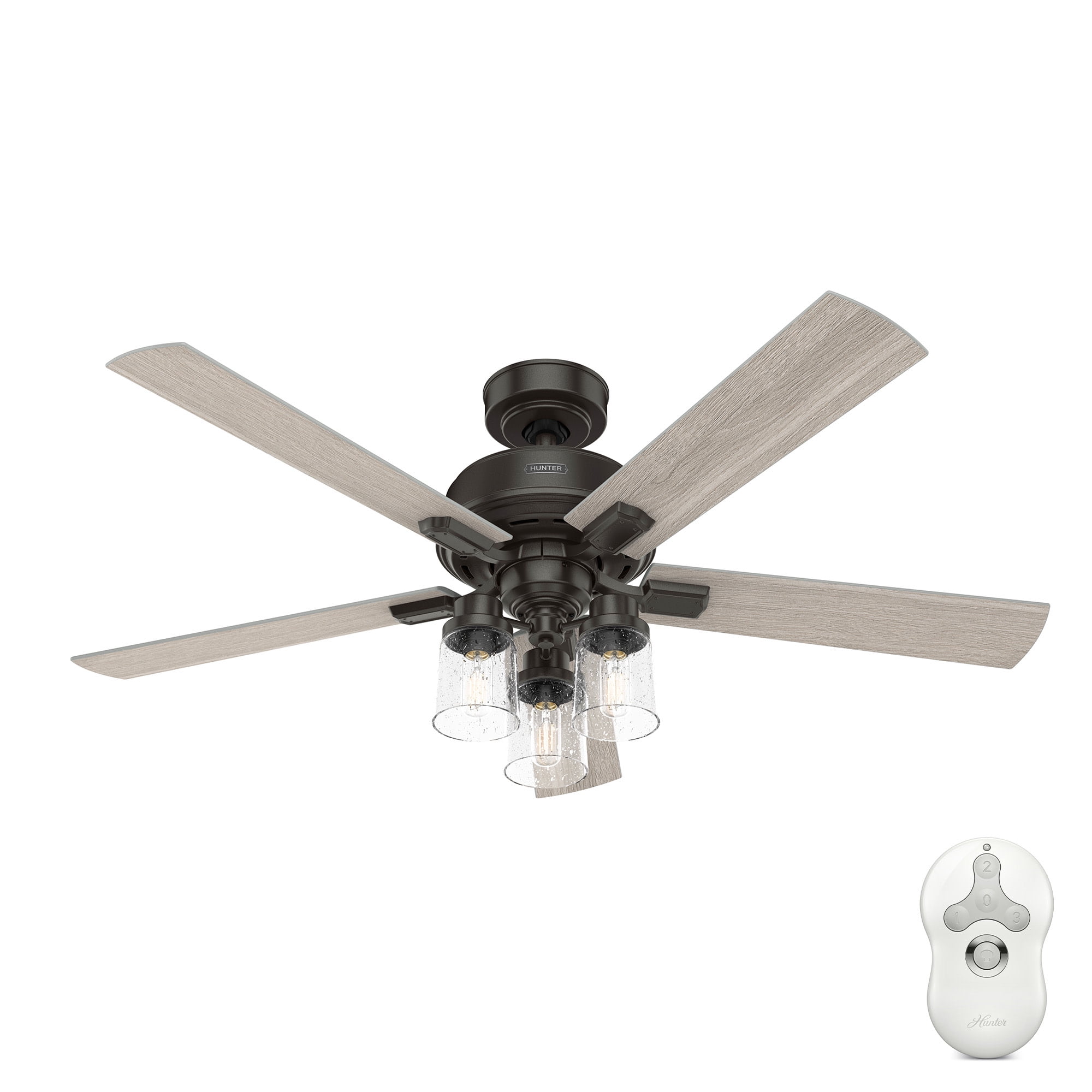 Hunter - Hartland Indoor Ceiling Fan With Light, Remote, 52
