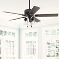 thumbnail image 1 of Hunter 52 inch Indoor Ceiling Fan with LED Lights - Black Ceiling Fan with Pull Chain, For Bedroom, Living Room, or Kitchen, Standard Mount, No Remote, 5 Blades - Hartland 51745, Matte Black, 1 of 15