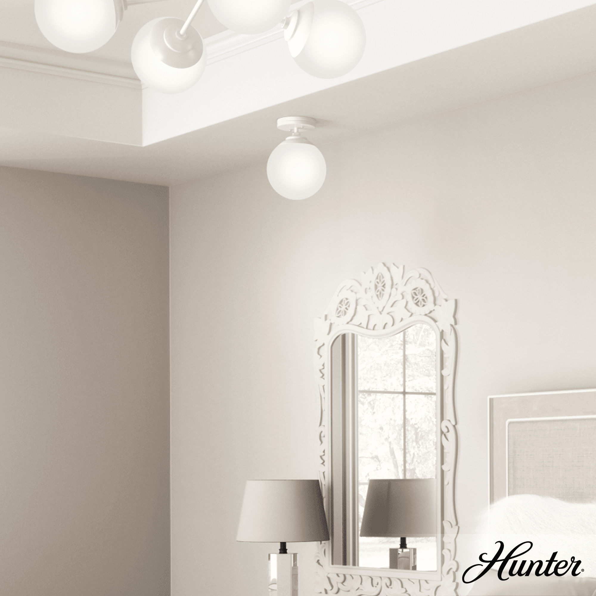 Hepburn Modern Matte White Globe Flush Mount with LED