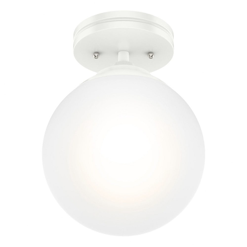 Hepburn Modern Matte White Globe Flush Mount with LED