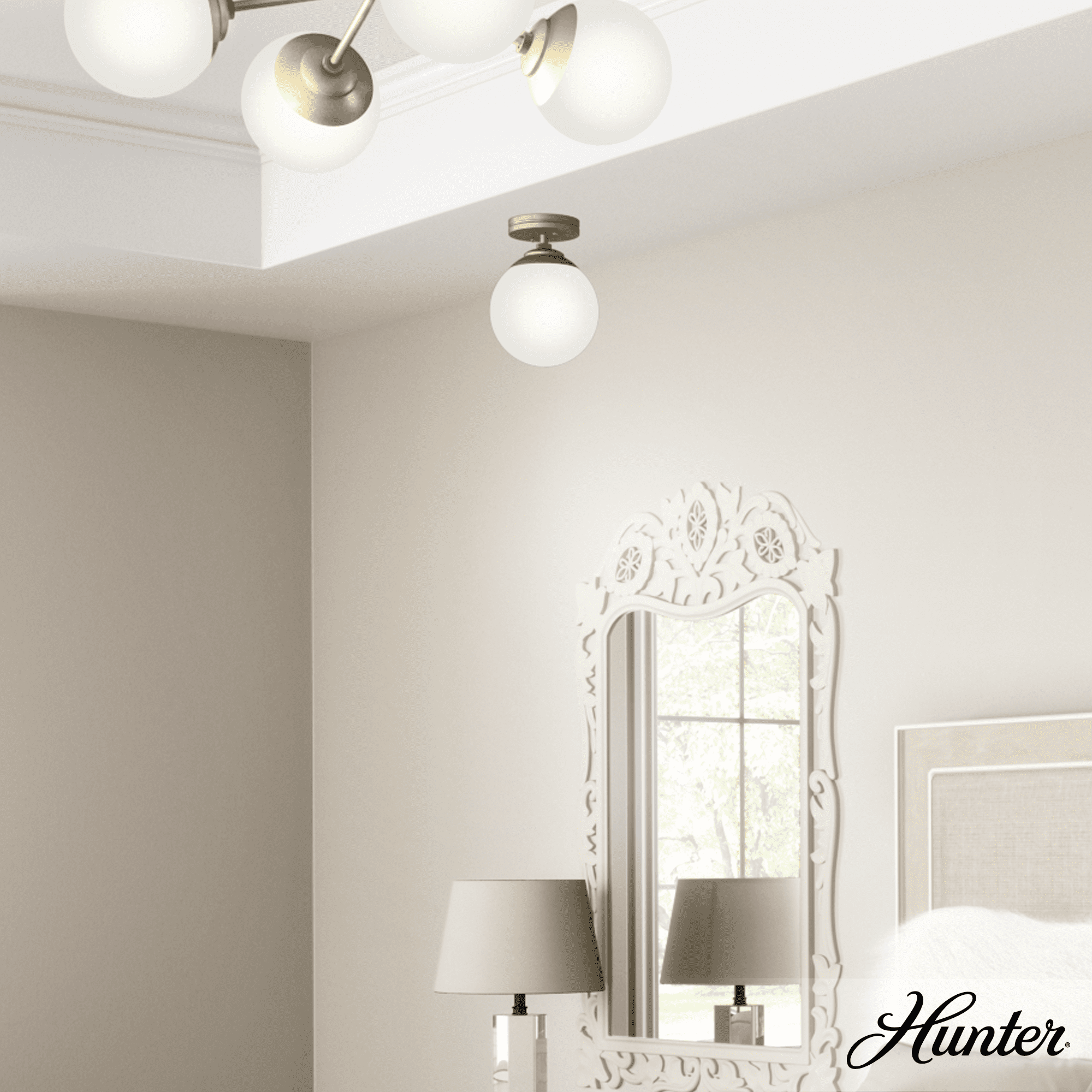 Modern Brass Globe LED Indoor/Outdoor Flush Mount Light