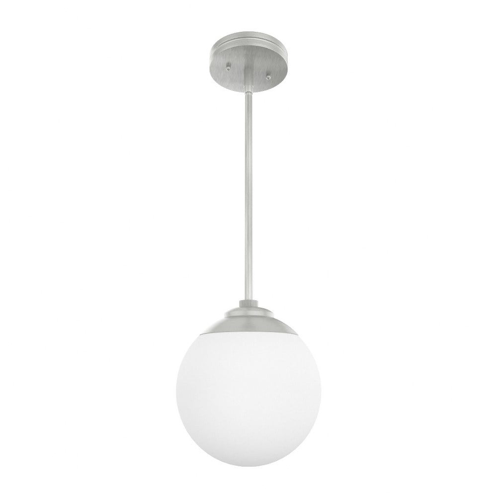 Hepburn Mini Globe LED Pendant in Brushed Nickel with Glass Shade