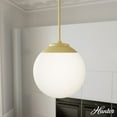 thumbnail image 1 of Hunter - Hepburn 1-light Modern Brass, Medium Size Pendant Light, Dimmable, Mid Century Modern Style, Globe Shaped, for Bedrooms, Dining, Living Rooms - 19847, 1 of 7
