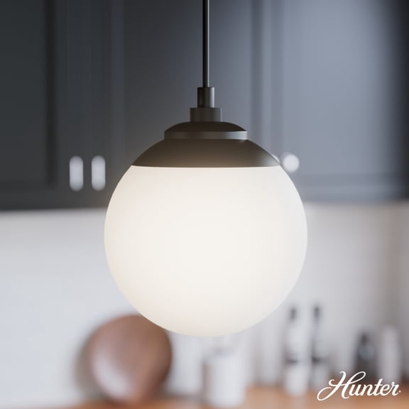 Hunter - Hepburn 3-light Matte Black, Large Cluster Light, Dimmable, Mid Century Modern Style, Linear Shaped, for Bedrooms, Dining, Living Rooms - 19800