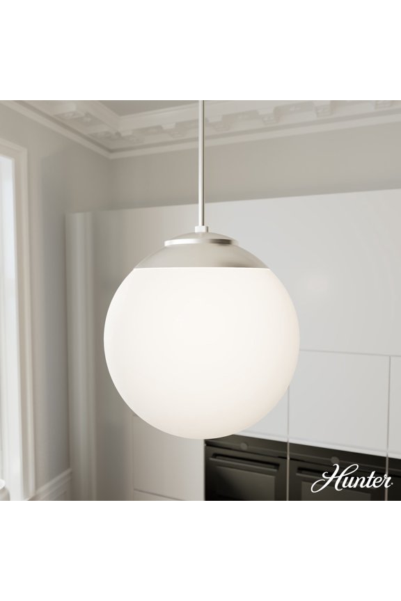 - Hepburn 3-light Brushed Nickel, Medium Size Pendant Light, Dimmable, Mid Century Modern Style, Globe Shaped, for Bedrooms, Dining, Living Rooms - 19851