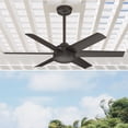 thumbnail image 1 of Hunter 52 inch Outdoor or Indoor Ceiling Fan No Light - Bronze Ceiling Fan without Light, For Patio, Porch, Garage, or Living Room, Standard Mount, 6 Blades, Wall Control - Jetty 51203, Noble Bronze, 1 of 18
