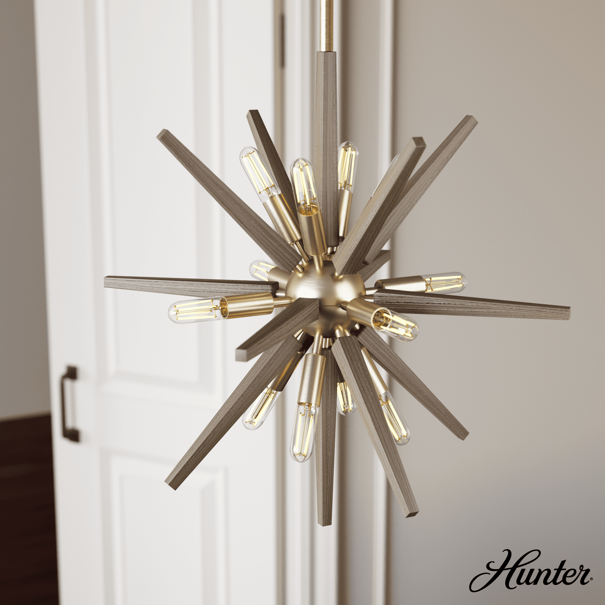Alturas Gold Medium Aluminum Sputnik Pendant Light Fixture