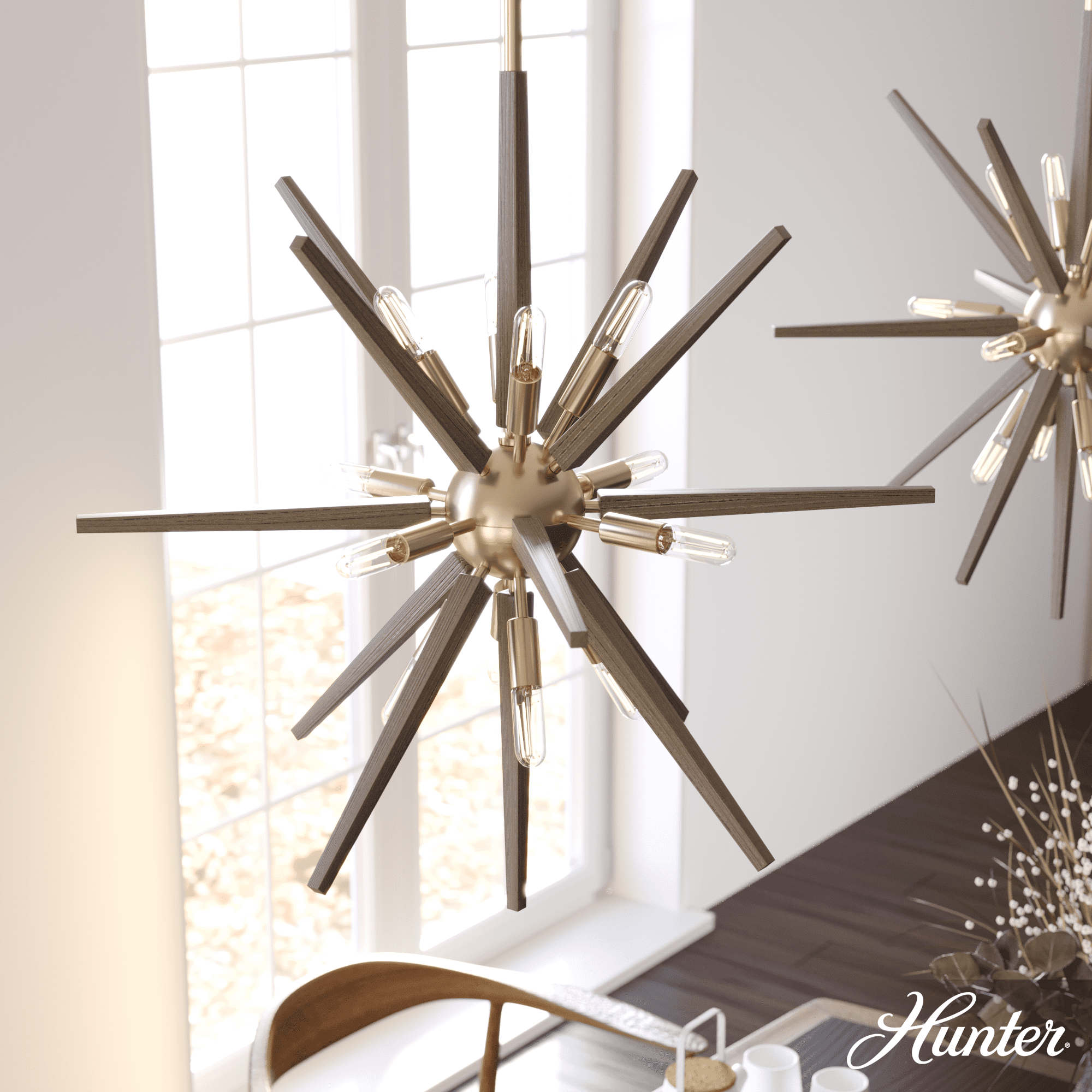 Alturas Gold 24" Glass and Metal Starburst Pendant Light