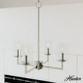 thumbnail image 1 of Hunter - Kerrison 4-light Brushed Nickel, Medium Size Chandelier, Dimmable, Candle Shaped, for Bedrooms, Dining, Living Rooms - 19537, 1 of 7