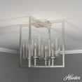 thumbnail image 1 of Hunter - Kerrison 4-light Brushed Nickel, Large Flush Mount Light, Dimmable, Modern Style, Square Shaped, for Bedrooms, Dining, Living Rooms - 19547, 1 of 5