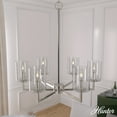 thumbnail image 1 of Hunter - Kerrison 6-light Brushed Nickel, Large Chandelier, Dimmable, Candle Shaped, for Bedrooms, Dining, Living Rooms - 19535, 1 of 7