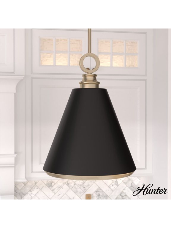 - Klein 1-light Alturas Gold, Medium Size Pendant Light, Dimmable, Casual Style, Cone Shaped, for Bedrooms, Dining, Living Rooms - 19444