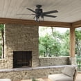 thumbnail image 1 of Hunter 52 inch Outdoor or Indoor Ceiling Fan with LED Lights - Black Ceiling Fan with Pull Chain, For Bedroom, Living Room, or Patio, Standard Mount, No Remote, 5 Blades - Lawndale 51689, Matte Black, 1 of 15