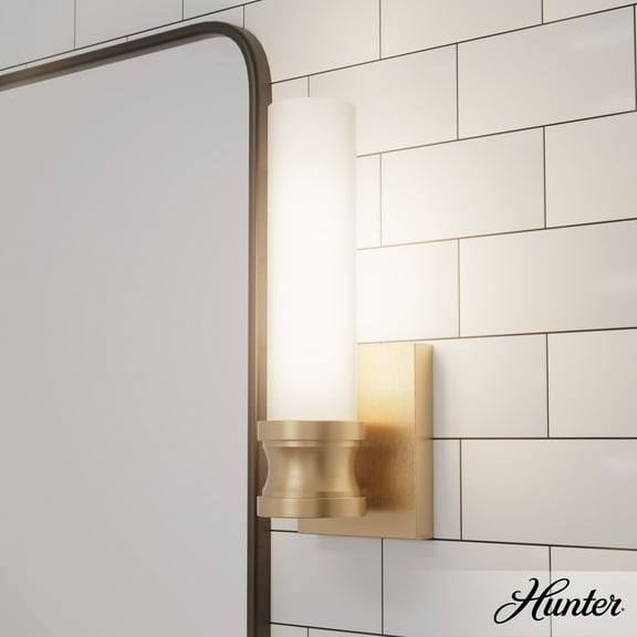 Hunter - Lenlock 1-light Alturas Gold, Small Sconce Light, Dimmable, Modern Style, for Bedrooms, Dining, Living Rooms - 19904