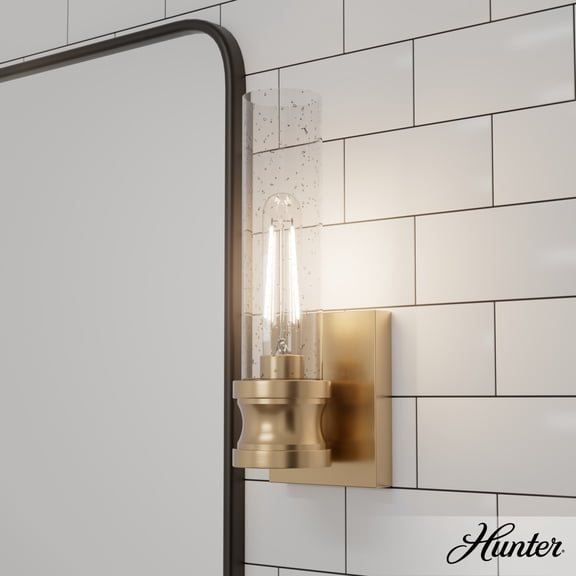 Hunter - Lenlock 1-light Alturas Gold, Small Sconce Light, Dimmable, Modern Style, for Bedrooms, Dining, Living Rooms - 19907