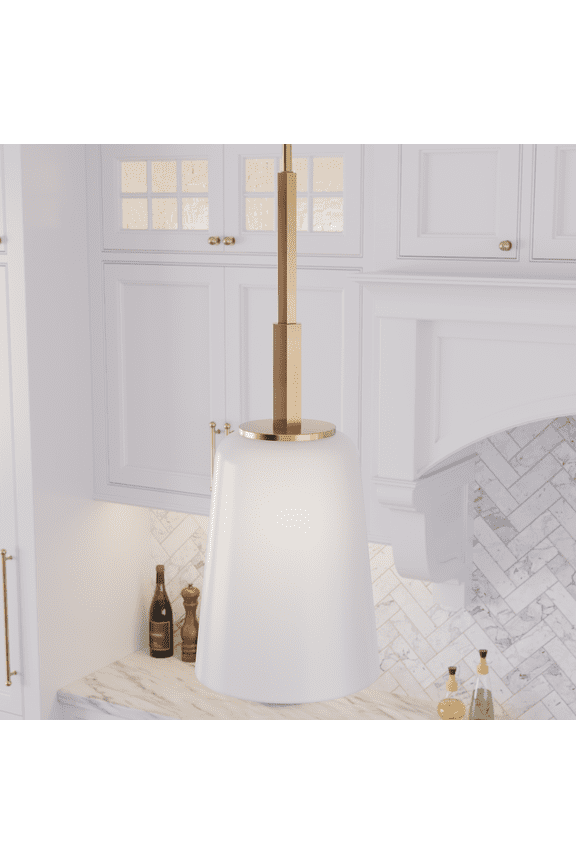 - Nolita 1-light Alturas Gold, Small Pendant Light, Dimmable, Modern Style, Cone Shaped, for Bedrooms, Kitchens, Dining, Living Rooms - 19886
