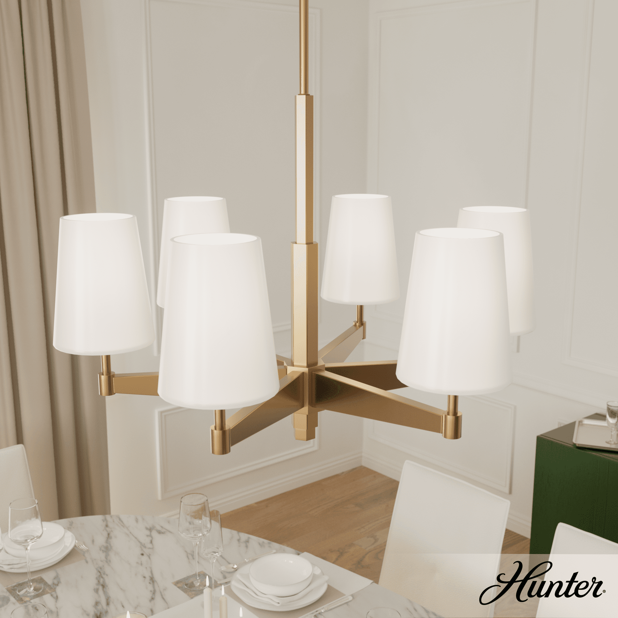 Alturas Gold Nolita 6-Light Glamorous Indoor Chandelier