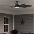 thumbnail image 1 of Hunter 72 inch Outdoor or Indoor Ceiling Fan with LED Light - Black Ceiling Fan with Wall Control, For Patio, Garage, or Porch, Quiet, Standard Mount, 10 Blades - Overton 52618, Matte Black, 1 of 16