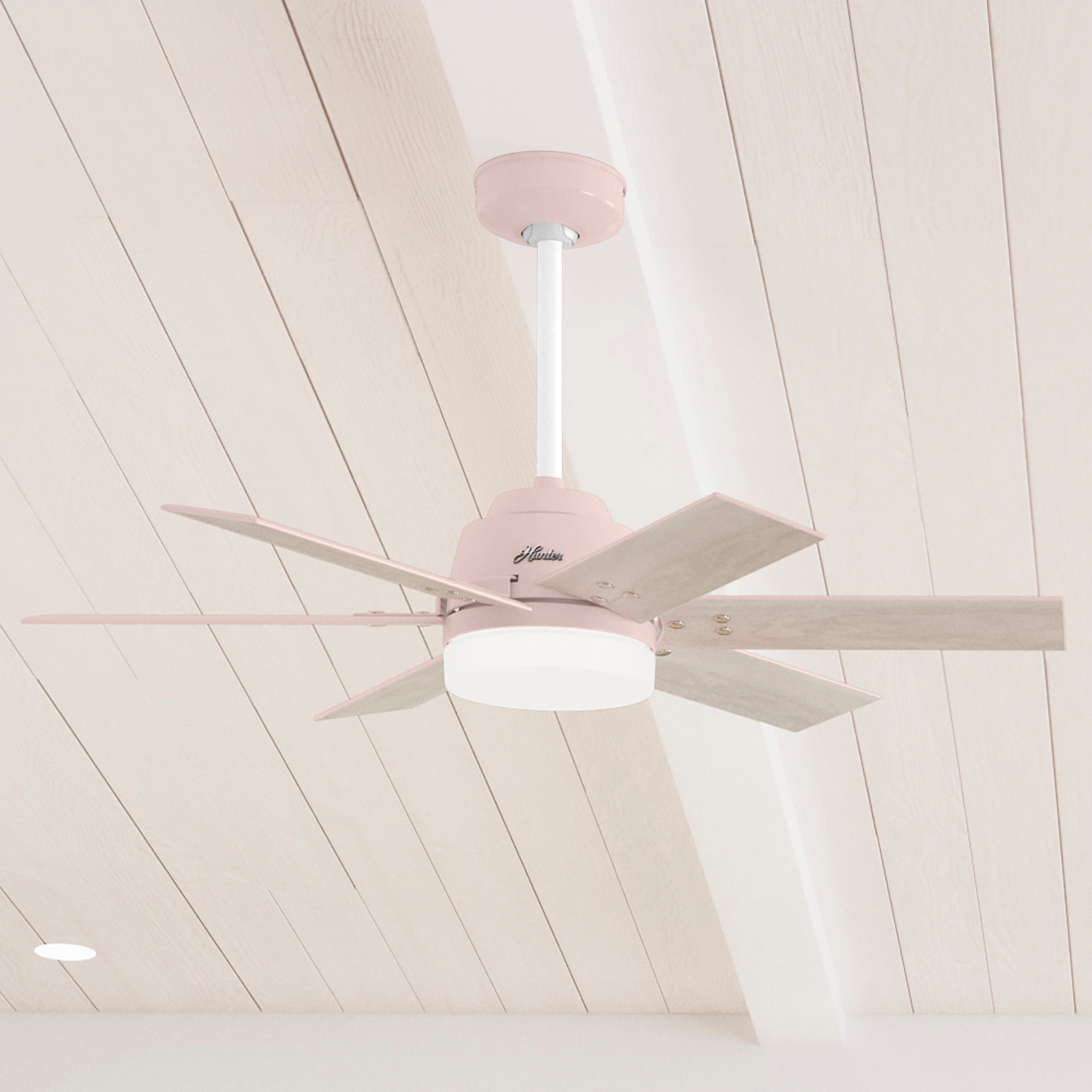 44" Blush Pink Ceiling Fan with Light and Remote Control