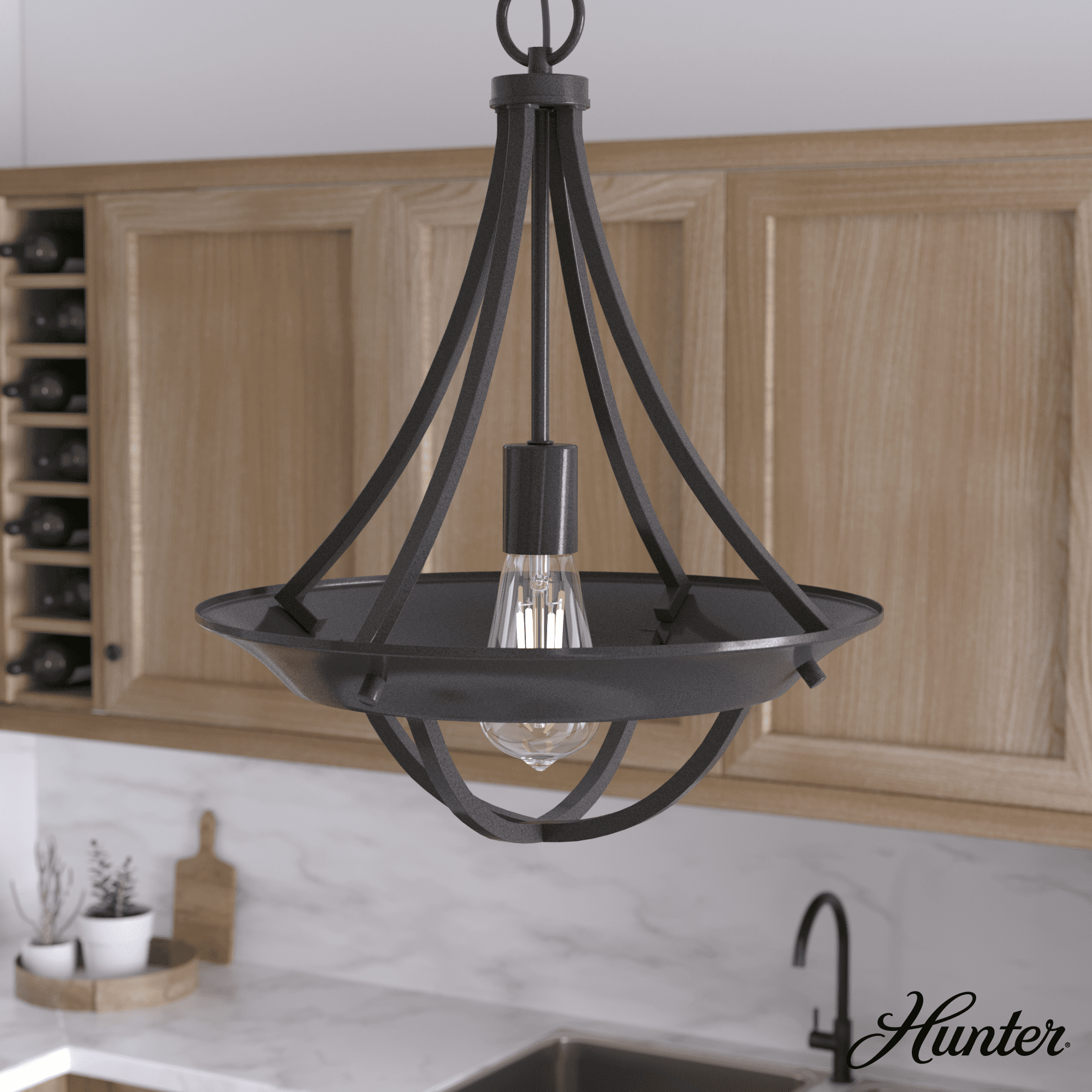 Noble Bronze Mountain Modern 14" Pendant Light with Glass Accents