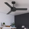 Matte Black 44" Modern Ceiling Fan with Wall Control