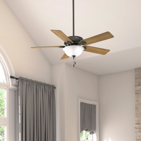 Hunter 52 inch Indoor Ceiling Fan with LED Light - Bronze Ceiling Fan with Pull Chain, For Bedroom or Living Room, Standard Mount, No Remote, 5 Blades, Includes Bulbs - Pro's Best 52726, Noble Bronze
