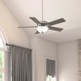 thumbnail image 1 of Hunter 52 inch Indoor Ceiling Fan with LED Light - Ceiling Fan with Pull Chain, For Bedroom or Living Room, Standard Mount, No Remote, 5 Blades, Includes Bulbs - Pro's Best 52725, Brushed Nickel, 1 of 17