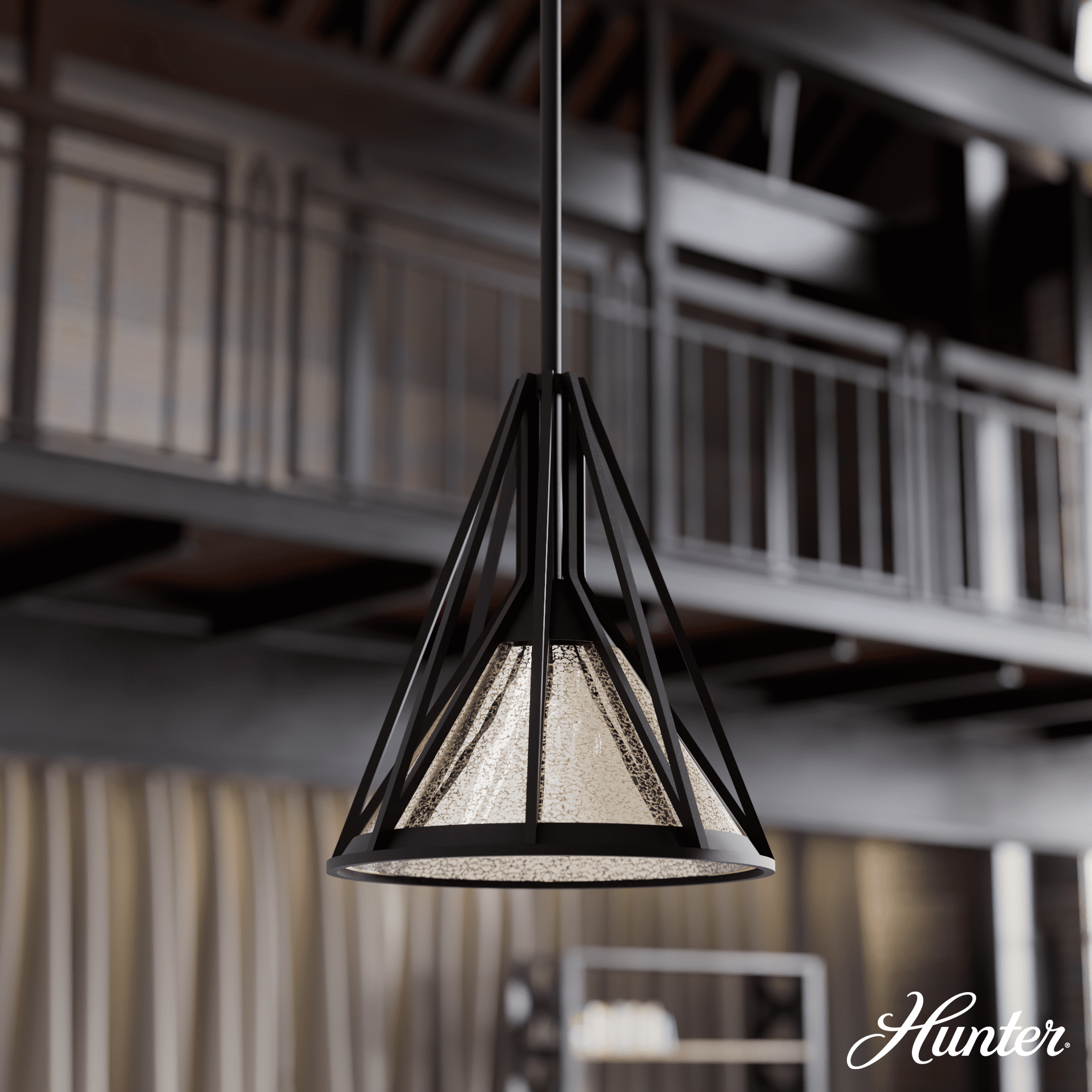 Rafner Small Black Mercury Glass Pendant Light