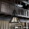 thumbnail image 1 of Hunter - Rafner 1-light Natural Black Iron, Medium Size Pendant Light, Dimmable, Geometric Style, Geometric Shaped, for Bedrooms, Dining, Living Rooms - 19449, 1 of 7