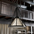 thumbnail image 1 of Hunter - Rafner 1-light Natural Black Iron, Medium Size Pendant Light, Dimmable, Geometric Style, Geometric Shaped, for Bedrooms, Dining, Living Rooms - 19451, 1 of 7