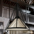 thumbnail image 1 of Hunter - Rafner 1-light Natural Black Iron, Medium Size Pendant Light, Dimmable, Geometric Shaped, for Bedrooms, Dining, Living Rooms - 19453, 1 of 7