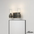 thumbnail image 1 of Hunter - River Mill 2-light Rustic Iron, Small Vanity Light, Dimmable, Rustic Style, Rectangle Shaped, for Bedrooms, Dining, Living Rooms - 19464, 1 of 6