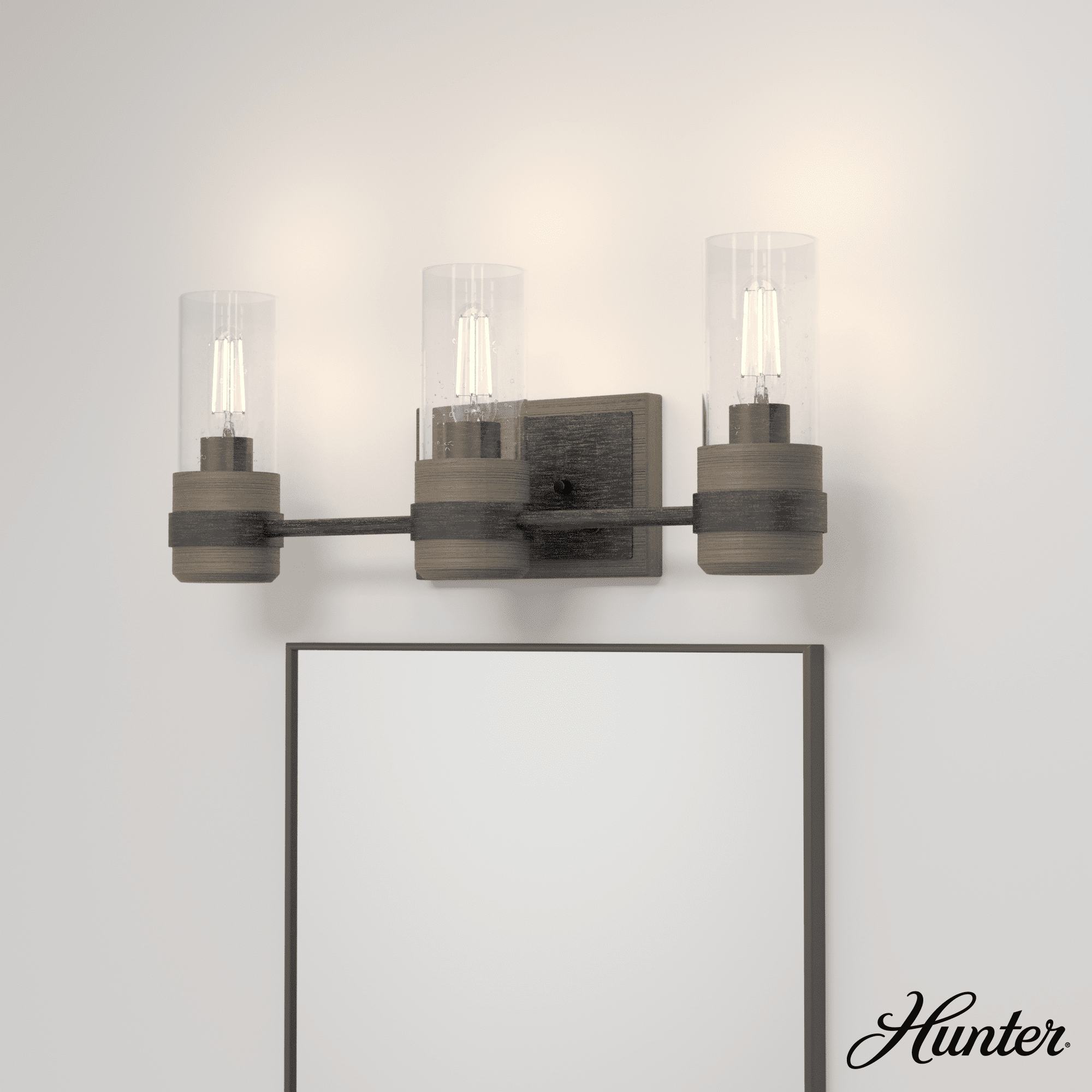 Rustic Iron 3-Light Dimmable Outdoor Vanity Fixture