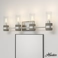 thumbnail image 1 of Hunter - River Mill 4-light Brushed Nickel, Medium Size Vanity Light, Dimmable, Rustic Style, for Bedrooms, Dining, Living Rooms - 19469, 1 of 6
