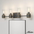 thumbnail image 1 of Hunter - River Mill 4-light Rustic Iron, Medium Size Vanity Light, Dimmable, Rustic Style, for Bedrooms, Dining, Living Rooms - 19468, 1 of 6
