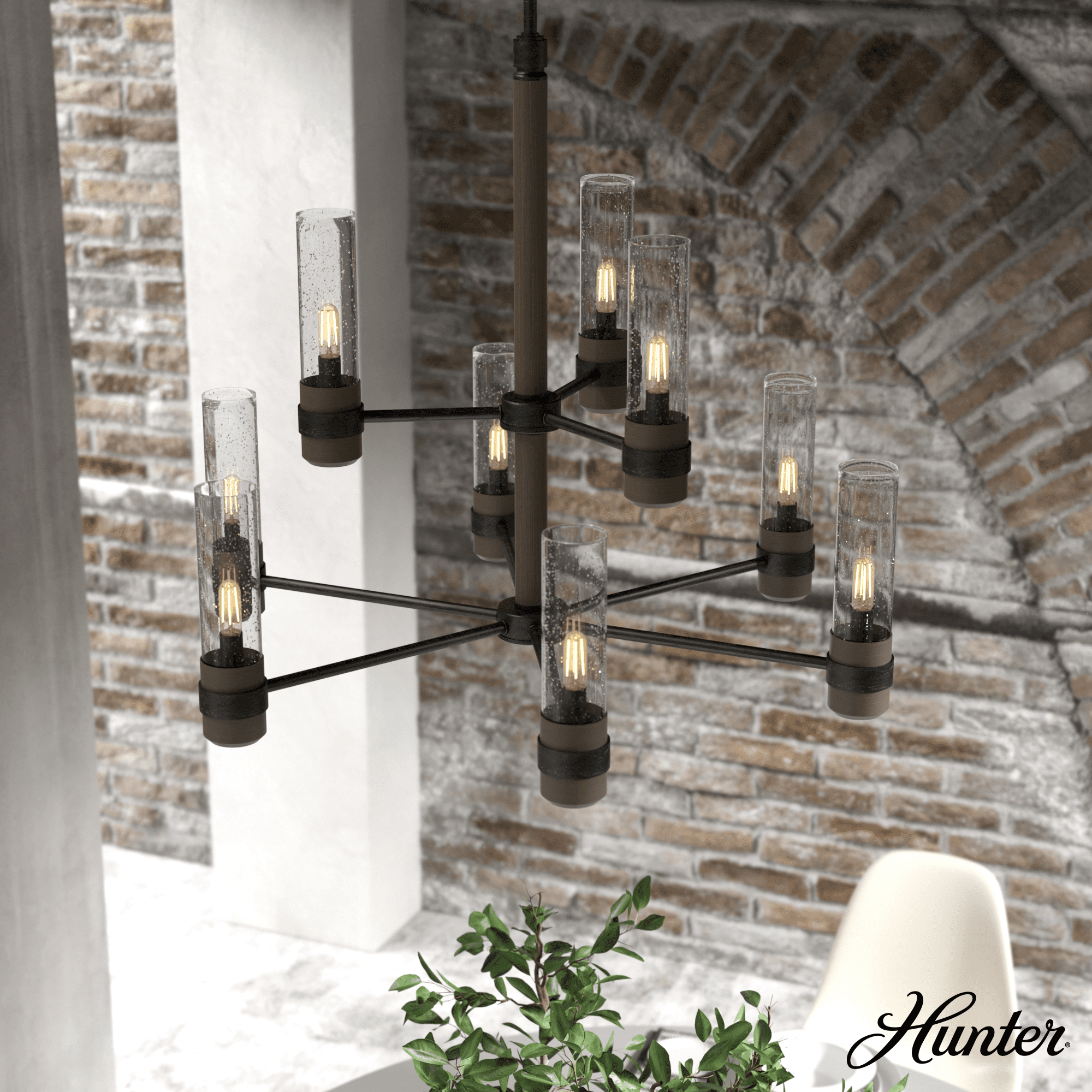 Rustic Iron 30" Two-Tier 9-Light Chandelier