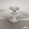 thumbnail image 1 of Hunter - Saddle Creek 1-light Brushed Nickel, Small Flush Mount Light, Dimmable, Schoolhouse Style, Schoolhouse Shaped, for Bedrooms, Kitchens, Dining, Living Rooms - 19049, 1 of 5