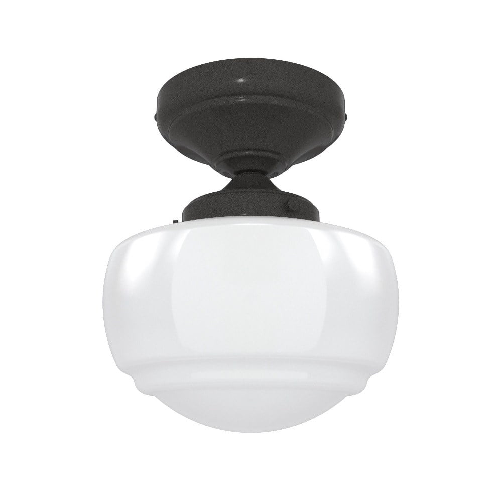 Noble Bronze Saddle Creek 6.75" Schoolhouse Semi-Flush Mount Light