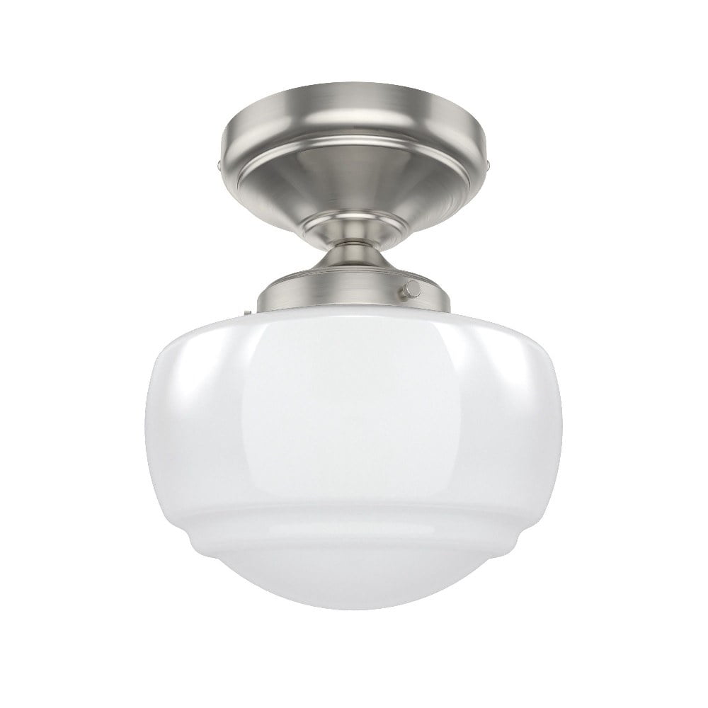 Saddle Creek Brushed Nickel LED Mini Flush Mount with Cased White Glass