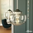 thumbnail image 1 of Hunter - Saddle Creek 1-light Brushed Nickel, Small Pendant Light, Dimmable, Schoolhouse Style, Schoolhouse Shaped, for Bedrooms, Dining, Living Rooms - 19029, 1 of 9