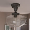 thumbnail image 1 of Hunter - Saddle Creek 1-light Noble Bronze, Small Pendant Light, Dimmable, Schoolhouse Style, Schoolhouse Shaped, for Bedrooms, Kitchens, Dining, Living Rooms - 19187, 1 of 10