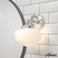 thumbnail image 1 of Hunter - Saddle Creek 1-light Brushed Nickel, Medium Size Sconce Light, Dimmable, Schoolhouse Style, for Bedrooms, Kitchens, Dining, Living Rooms - 19139, 1 of 6