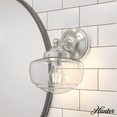 thumbnail image 1 of Hunter - Saddle Creek 1-light Brushed Nickel, Medium Size Sconce Light, Dimmable, Schoolhouse Style, for Bedrooms, Kitchens, Dining, Living Rooms - 19140, 1 of 6