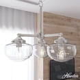 thumbnail image 1 of Hunter - Saddle Creek 3-light Brushed Nickel, Medium Size Chandelier, Dimmable, Schoolhouse Style, Candle Shaped, for Bedrooms, Dining, Living Rooms - 19356, 1 of 7