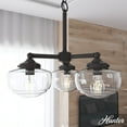 thumbnail image 1 of Hunter - Saddle Creek 3-light Noble Bronze, Medium Size Chandelier, Dimmable, Schoolhouse Style, Candle Shaped, for Bedrooms, Dining, Living Rooms - 19358, 1 of 7