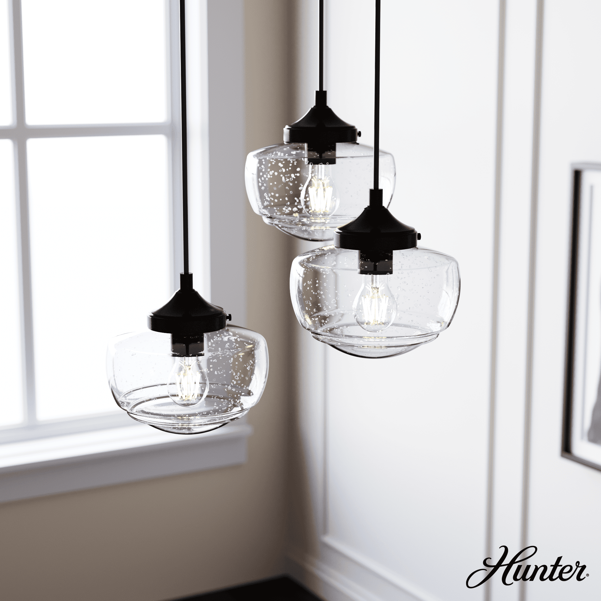 Noble Bronze 3-Light Schoolhouse Cluster Pendant