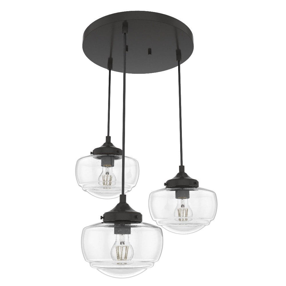 Noble Bronze 3-Light Schoolhouse Cluster Pendant