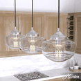 thumbnail image 1 of Hunter - Saddle Creek 3-light Brushed Nickel, Large Cluster Light, Dimmable, Schoolhouse Style, Linear Shaped, for Bedrooms, Kitchens, Dining, Living Rooms - 19497, 1 of 8