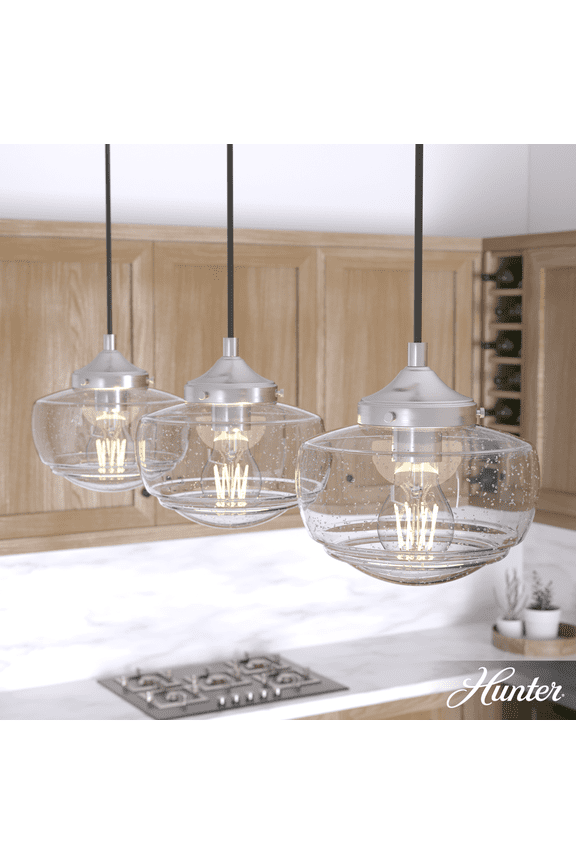 - Saddle Creek 3-light Brushed Nickel, Large Cluster Light, Dimmable, Schoolhouse Style, Linear Shaped, for Bedrooms, Kitchens, Dining, Living Rooms - 19497